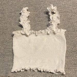 WHITE RIBBED TANK TOP